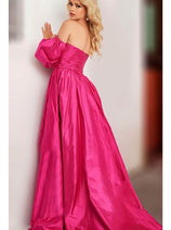 Jovani - 08157A Embellished Plunging Sweetheart Long Gown