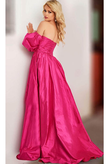 Jovani - 08157 Embellished Plunging Sweetheart Long Gown - Prom