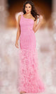 Jovani 08200 - Sequin Mesh Asymmetric Sheath Dress - Prom