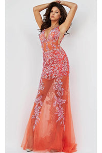 Jovani 08275 - Evening Dress with Illusion Beading - Prom