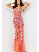 Jovani 08275 - Evening Dress with Illusion Beading