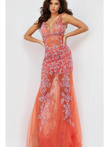 Jovani 08275 - Evening Dress with Illusion Beading