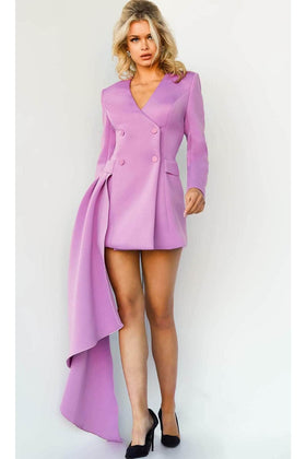 Jovani 08310 Stylish Blazer Cascade Cocktail Dress