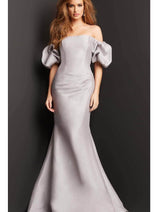 Jovani 08361 Off-Shoulder Evening Dress with Bubble Sleeves