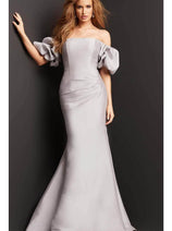 Jovani 08361 Off-Shoulder Evening Dress with Bubble Sleeves