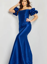 Jovani 08361 Off-Shoulder Evening Dress with Bubble Sleeves