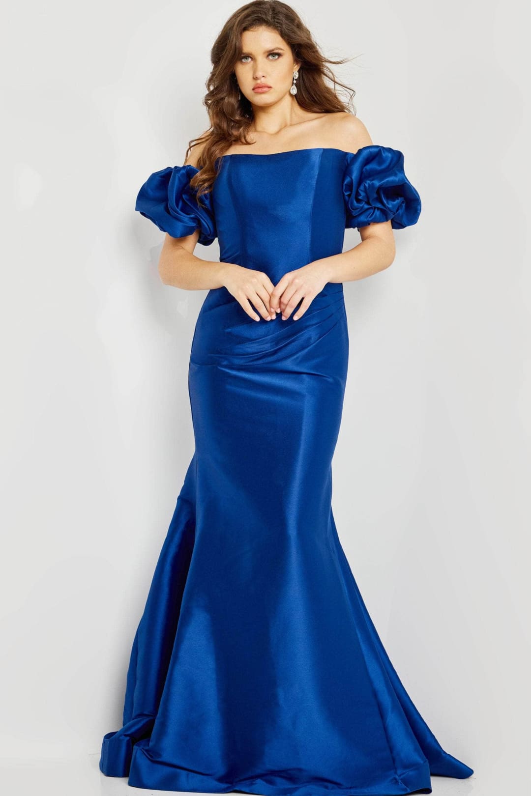 Jovani 08361 - Bubble Sleeve Off Shoulder Evening Dress - Prom