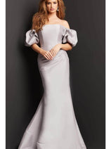 Jovani 08361 Off-Shoulder Evening Dress with Bubble Sleeves
