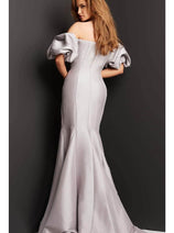 Jovani 08361 Off-Shoulder Evening Dress with Bubble Sleeves
