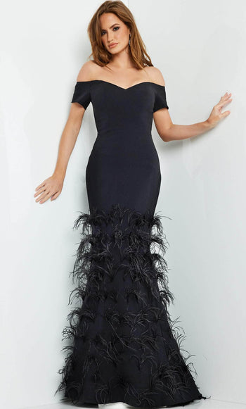 Jovani 08384 - Short Sleeve Trumpet Evening Gown - Prom