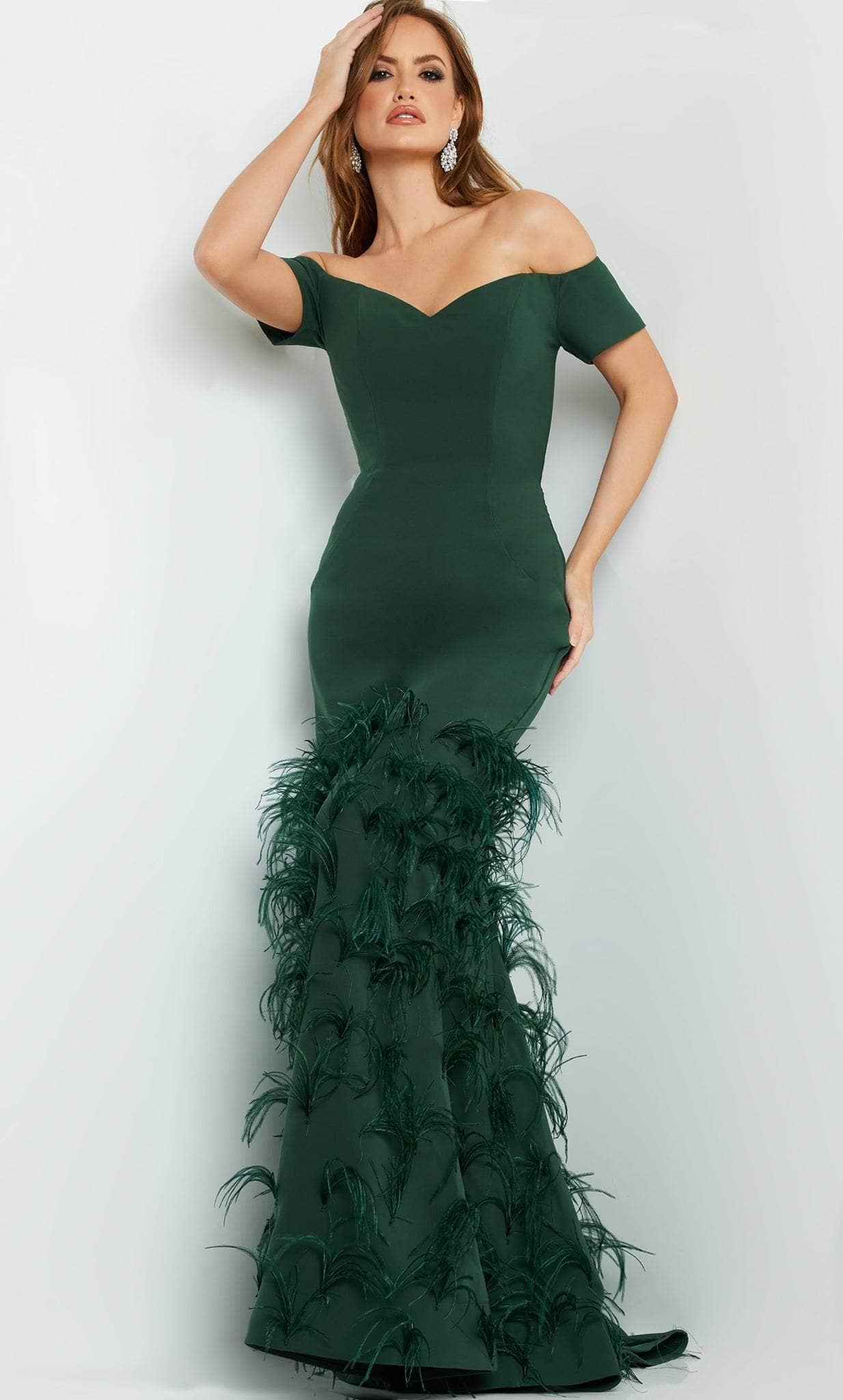 Jovani 08384 - Short Sleeve Trumpet Evening Gown - Prom