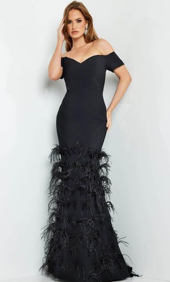 Jovani 08384 - Short Sleeve Trumpet Evening Gown - Prom