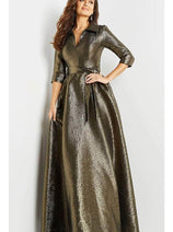 Jovani - 08388 A-Line Evening Gown with Long Sleeves