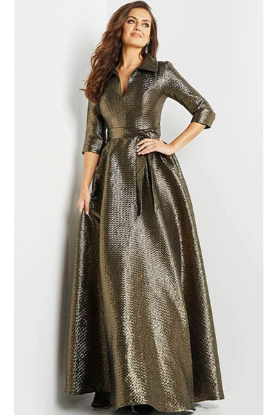Jovani - 08388 A-Line Evening Gown with Long Sleeves - Prom
