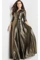 Jovani - 08388 A-Line Evening Gown with Long Sleeves - Prom