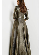 Jovani - 08388 A-Line Evening Gown with Long Sleeves