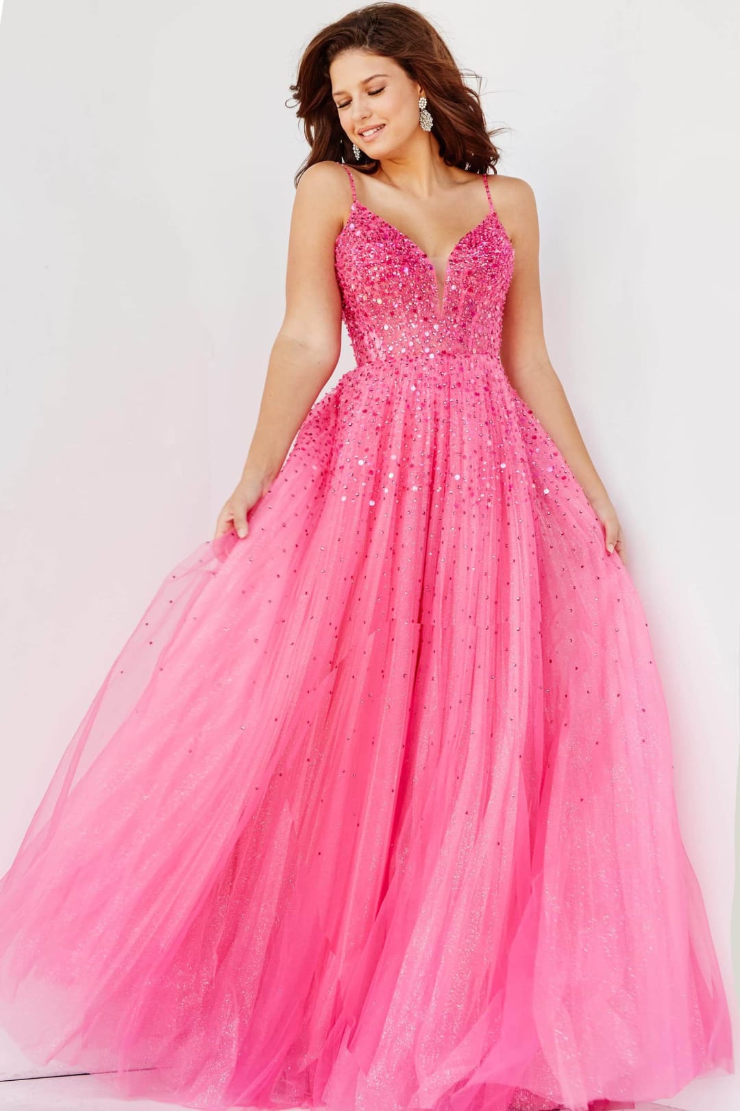 Jovani 08408 - Dazzling Glitter-Embellished Prom Dress - Prom