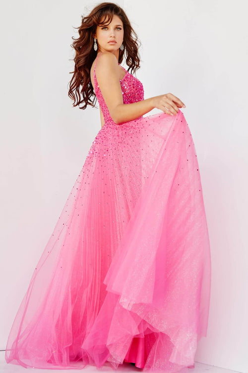 Jovani 08408 - Dazzling Glitter-Embellished Prom Dress - Prom