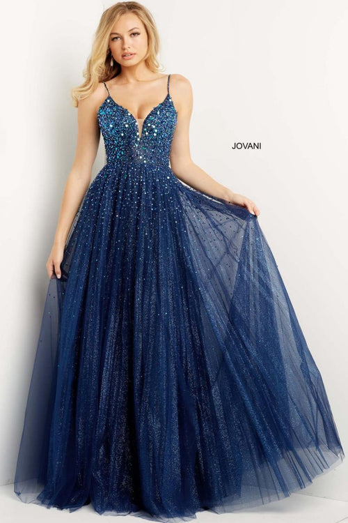 Jovani 08408 - Dazzling Glitter-Embellished Prom Dress - Prom