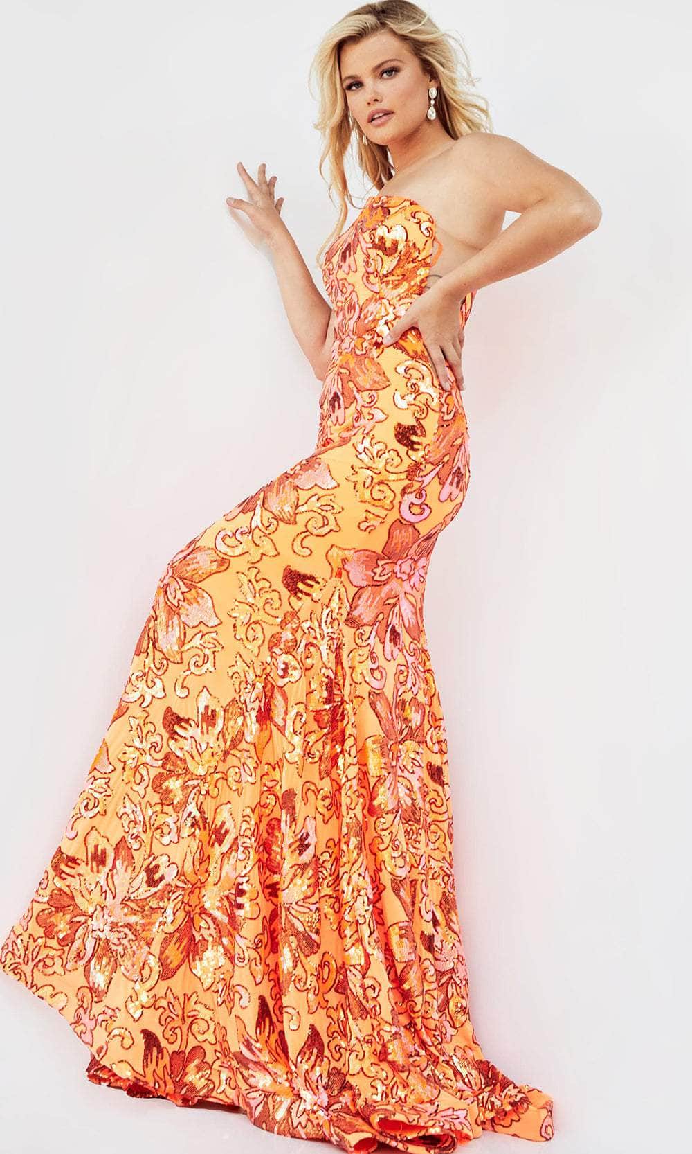 Jovani 08460 Prom Dress with Floral Sequins - Prom