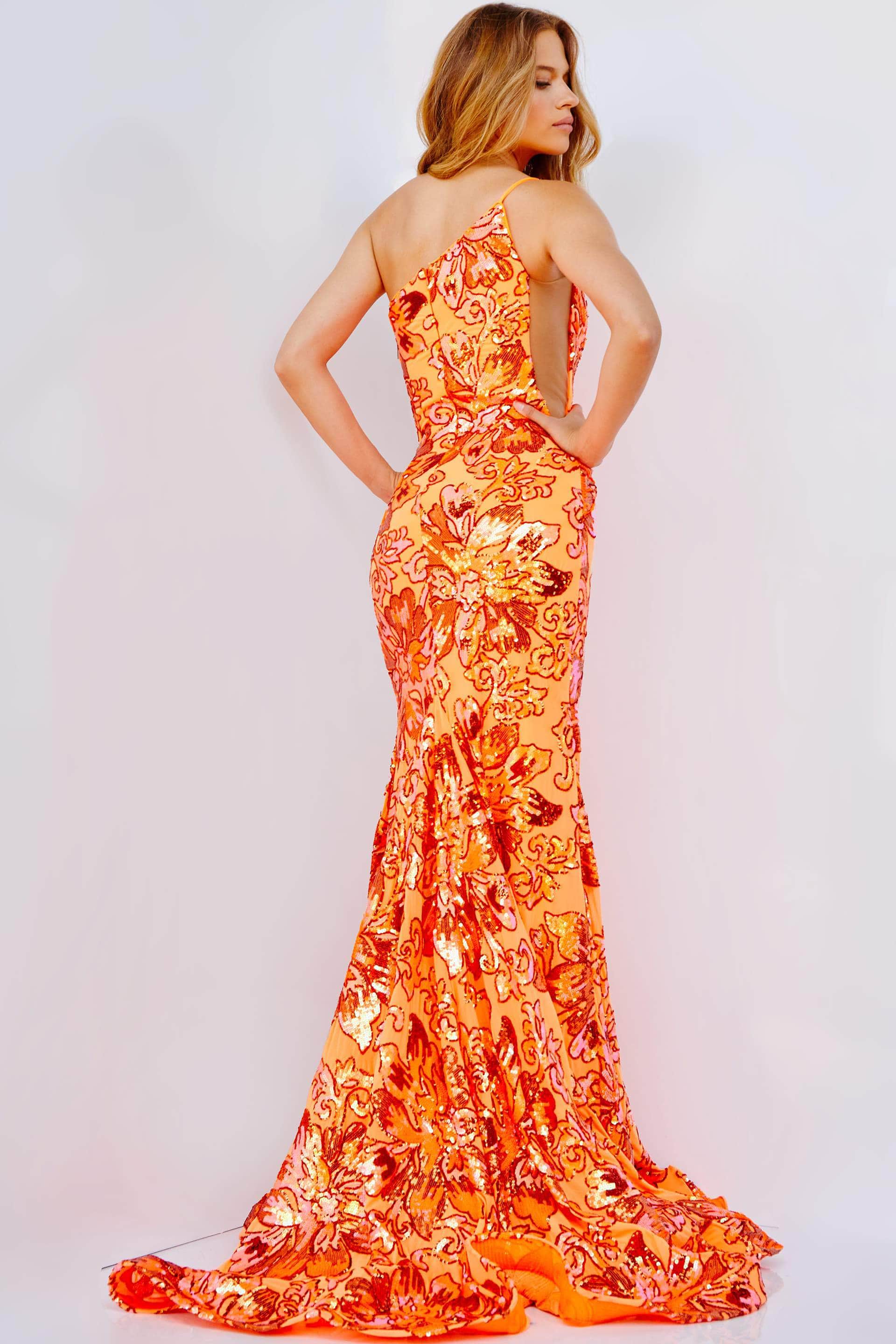 Jovani 08460 Prom Dress with Floral Sequins - Prom