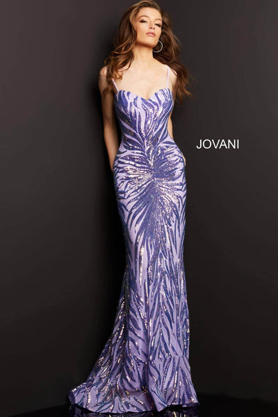 Jovani 08481 - Sequin Tie-Back Plus Size Prom Sheath Gown - Prom