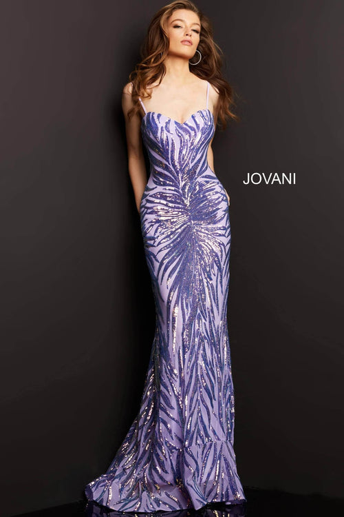 Jovani 08481 - Sequin Tie-Back Plus Size Prom Sheath Gown - Prom