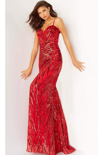 Jovani 08481 - Sequin Tie-Back Plus Size Prom Sheath Gown - Prom