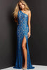 Jovani 08515 - Fitted Lace Dress with One Shoulder Design - Prom