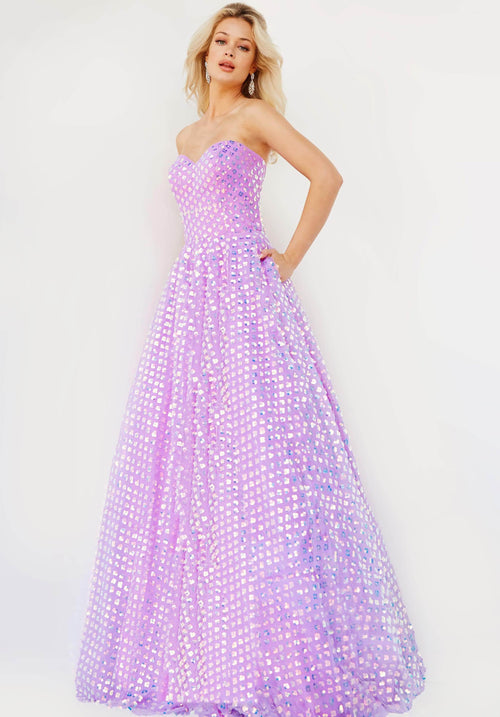 Jovani 08605 - Clover Sequin A-Line Prom Dress - Prom