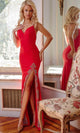 Jovani 09009 Open Back Prom Dress with Jeweled Details - Red / 00 - Prom