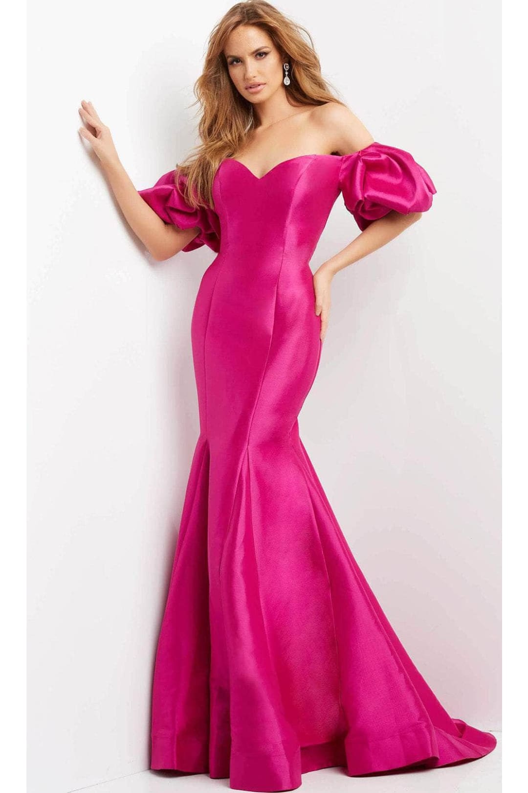 Jovani 09031 - Puff Sleeve Off Shoulder Evening Dress - Prom