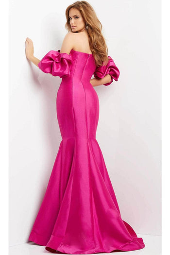 Jovani 09031 - Puff Sleeve Off Shoulder Evening Dress - Prom