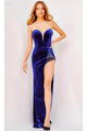 Jovani 09056 - Velvet Prom Gown with Strapless Design - Prom
