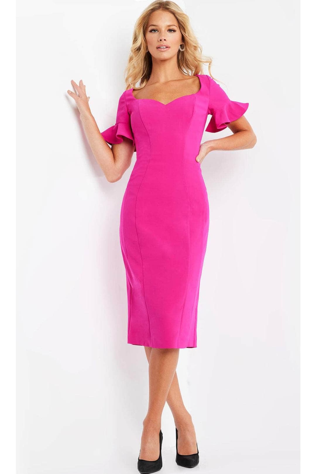 Jovani - 09059 Sweetheart Formal Dress with Short Sleeves - Prom