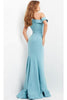 Jovani 09129 - One-Shoulder Evening Dress with Draped Design - Light-Blue / 00 - Prom