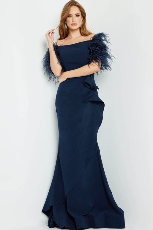 Jovani 09154 - Elegant Evening Dress - Navy / 00 - Prom
