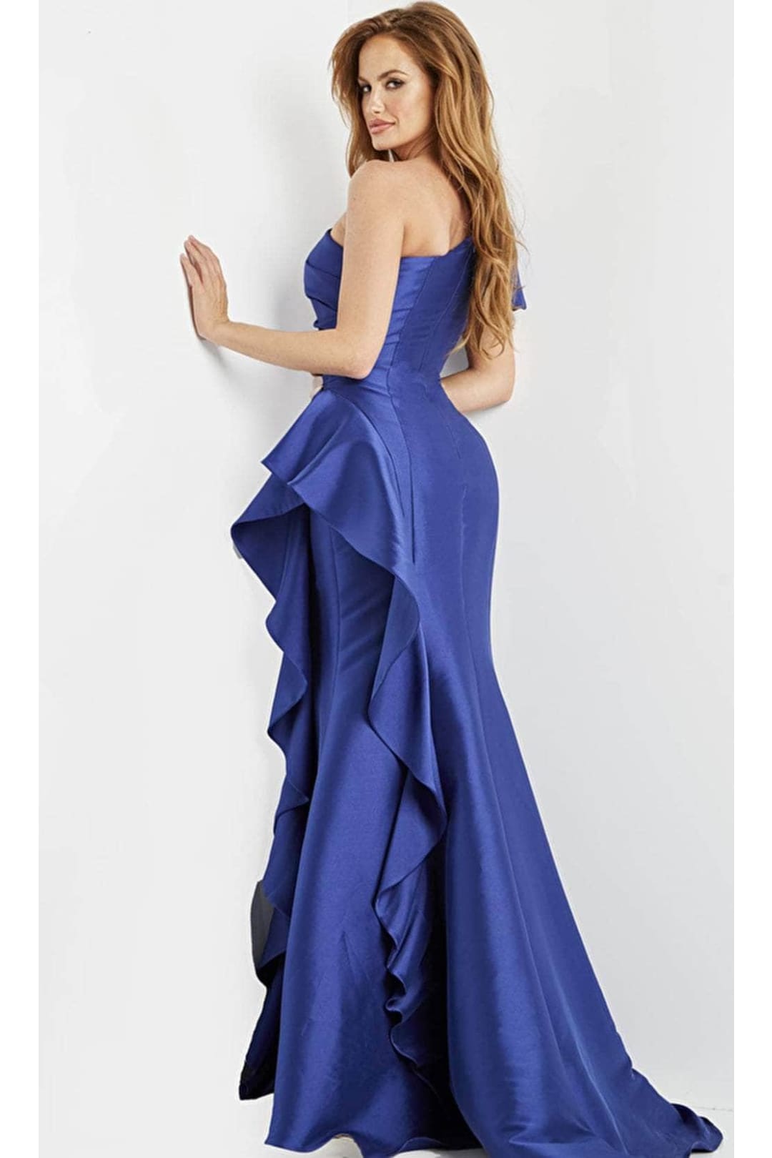 Jovani 09201 - Asymmetrical One Sleeve Evening Dress - Prom