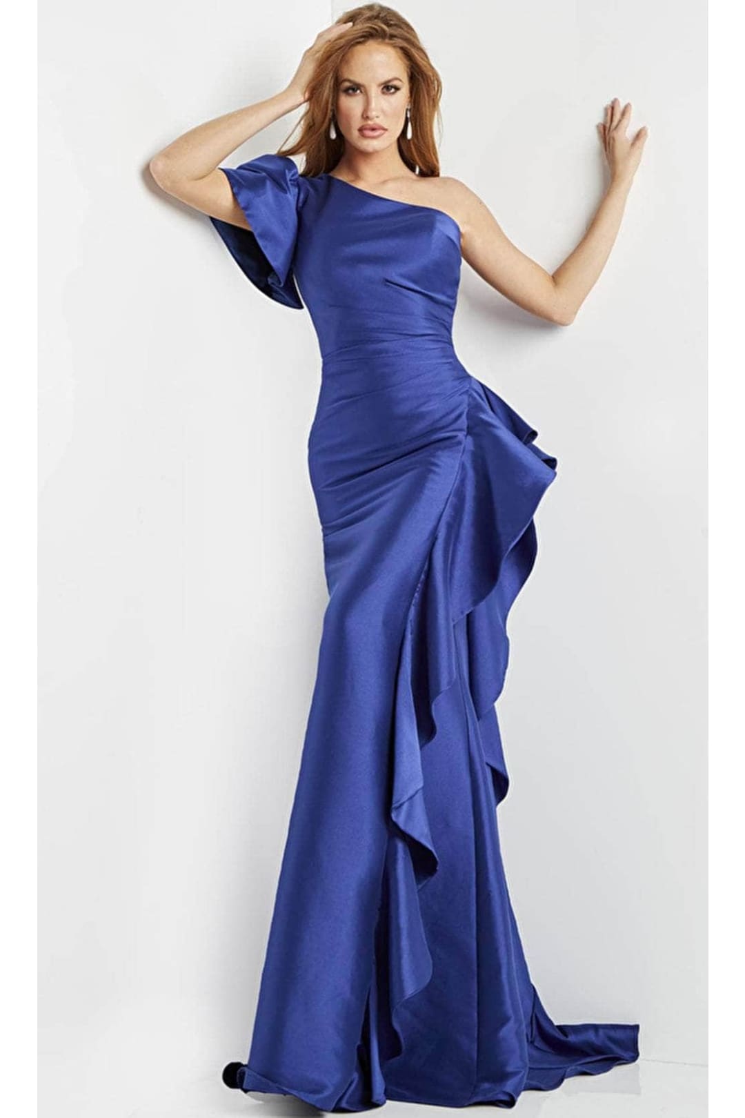Jovani 09201 - Asymmetrical One Sleeve Evening Dress - Prom