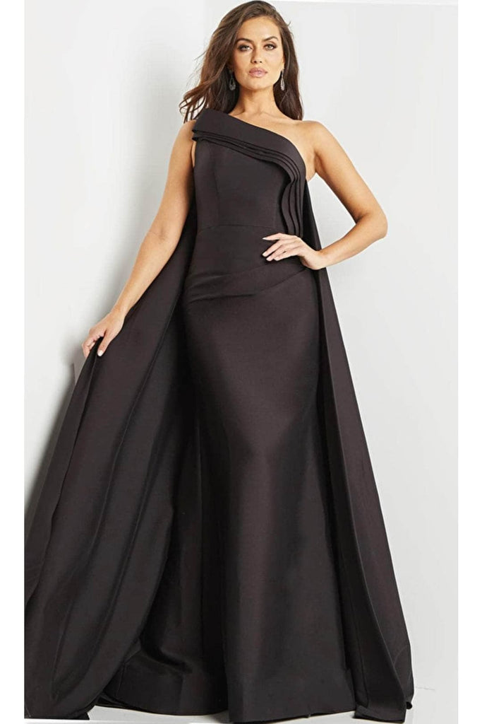 Jovani 09203 - Asymmetrical Pleated Gown - Prom