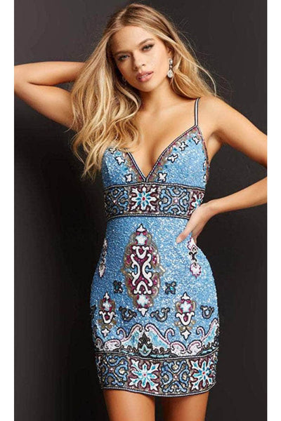 Jovani 09340 - V-Neck Sleeveless Cocktail Dress - Prom