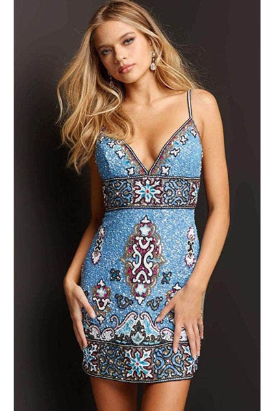 Jovani 09340 - V-Neck Sleeveless Cocktail Dress - Prom