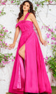 Jovani 09368 - Asymmetric Strap Taffeta Gown - Prom