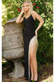 Jovani 09462 - V-Neck Prom Dress with Fringe and Slit - Prom
