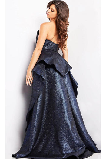 Jovani 09481 - Elegant Scoop Neck Metallic Evening Gown - Prom