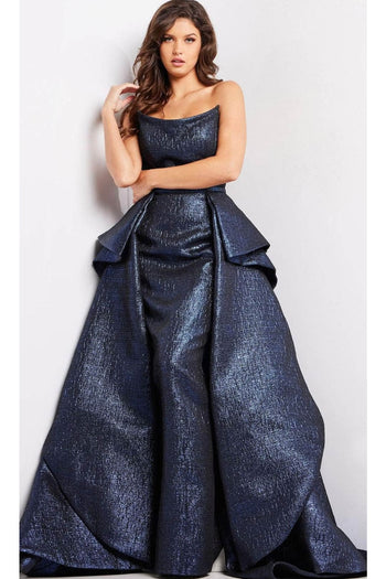 Jovani 09481 - Elegant Scoop Neck Metallic Evening Gown - Prom