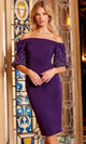 Jovani 09517 - Charming Puff Sleeve Sheath Cocktail Dress - Prom