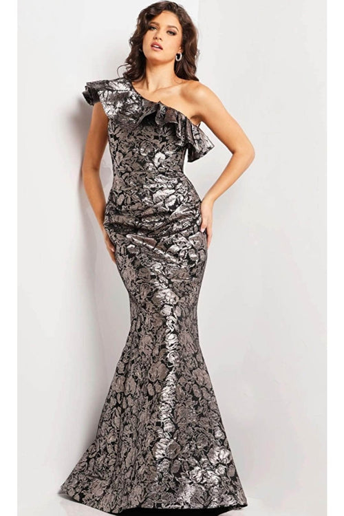 Jovani 09550 - Quarter Sleeve Mermaid Evening Gown - Prom