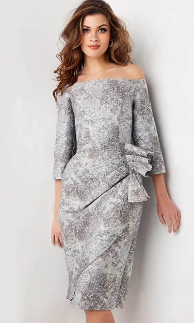 Jovani 09551 - Off-Shoulder Straight Across Neck Formal Dress - Prom