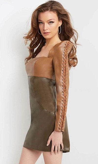 Jovani 09585 - Long Sleeves Square Neck Short Dress - Prom